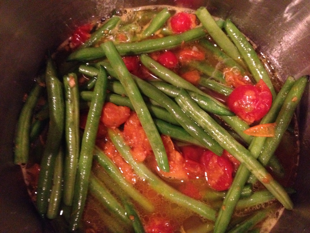 Beans ready for the oven: bright green and plump